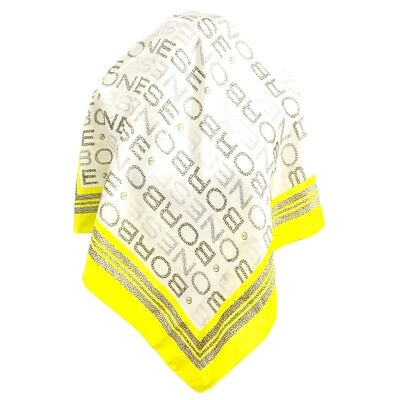 Sciarpa di seta BORBONESE MONOGRAM STRIPES GIALLO QUADRATO 27/26 in #A36 - Immagine 1 di 2