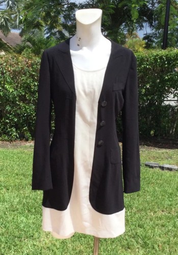 ABITO STILE GIACCA MOSCHINO ECONOMICO E CHIC COLORE NERO E PANNA Tg 8 MADE IN ITALY