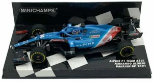 Minichamps Alpine F1 Team A521 #14 Bahrain GP 2021 - Fernando Alonso 1/43 Scale - Picture 1 of 2