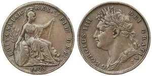 Gran Bretaña - 1 Farthing 1825 - Jorge IV - Imagen 1 de 3