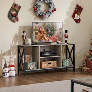 Industrial TV Stand for 65 Inch TV, Wood Entertainment Center for Living Room  - Picture 1 of 18