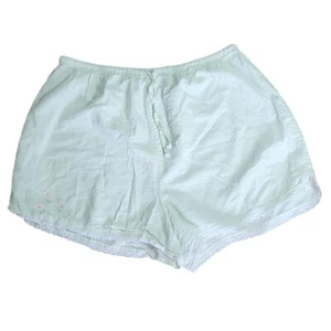 CLASSIC ELEMENTS Green Striped Embroidered Drawstring Waist Shorts Womens XL - Picture 1 of 5