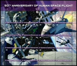 UN New York #Mi1254-Mi1269 MNH M/S 2011 Human Space Flight [1024]