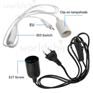 E27 Light Bulb Socket Extension Cable Switch Lamp Holder Power Cord Plug Adapter - Picture 1 of 28