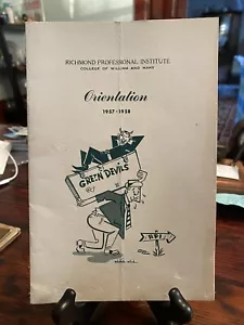 1957-1958 RPI Richmond Professional Institute Orientation Booklet - Picture 1 of 3