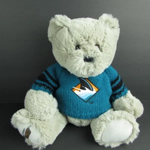 San Jose Sharks NHL Teddy Bear 10" Bean Bag Plush Creations Shark Sweater 2007 - Picture 1 of 11