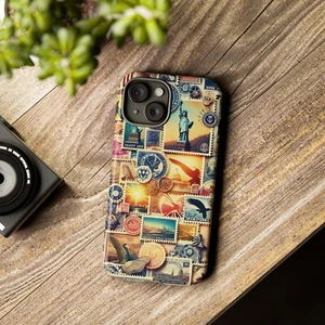 Vintage American Iphone Postage Stamp Design Phone Case Retro USA Postal Stamps! - Picture 1 of 83