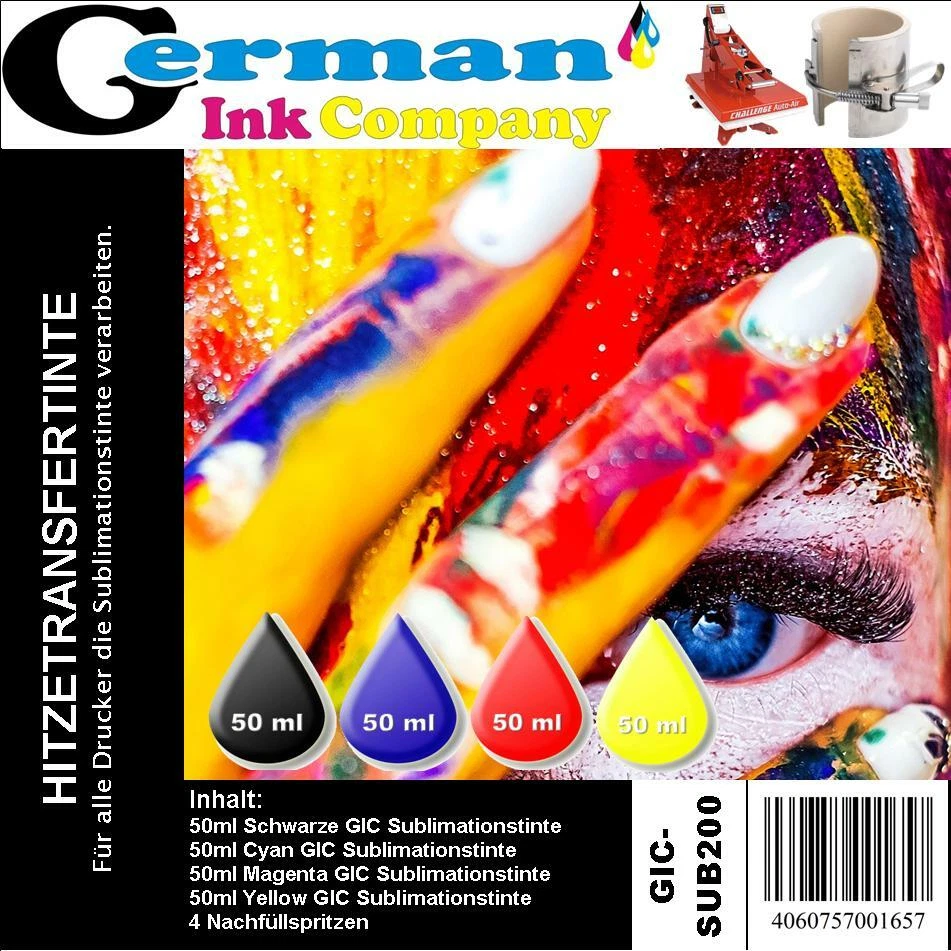 GIC (GERMAN INK COMPANY) 200ml GIC Sublimationstinte im Supersparpack für alle Sublimationsdrucker