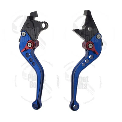 Blue CNC Shorty Brake & Clutch Levers For Suzuki GSXR 1300 Busa 99+ Control Hand - Imagem 1 de 4
