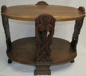 Early 20th. Century LIFETIME FURNITURE Hastings Michigan JACOBEAN Oval OAK Table - Picture 1 of 16