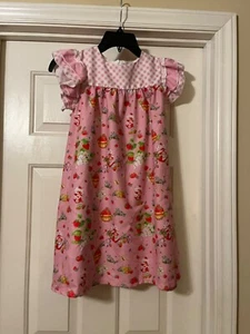 Candyland Kids Ruffle Dress SZ 4XL Vintage Pink With Strawberry Shortcake. - Picture 1 of 2