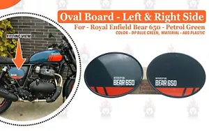 Royal Enfield Oval Board "DP Blue Green LH & RH Side With Decal For Bear 650" - Foto 1 di 13