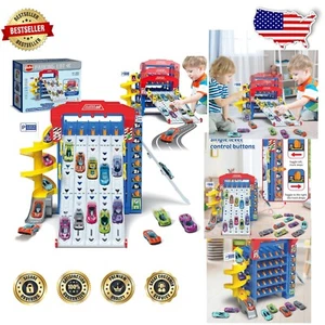 Interactive Sliding Multi-Level Car Parking Set with 10 Cars - So Much Fun! - Picture 1 of 14
