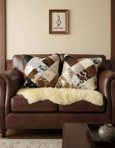 Nuovo copricuscino 100% pelle di mucca peli su pelle vera pelliccia di mucca 40x40 cm - Foto 1 di 14