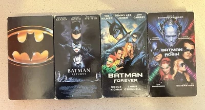 Lot of 4 Batman VHS Movies Batman, Returns, Batman & Robin, Forever Foto 1 de 3