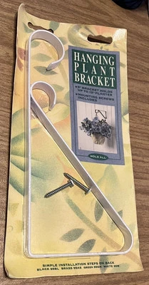 Suporte de parede de metal branco 9 pol. Suporte de planta suspenso até 12” plantador lacrado BNIP - Imagem 1 de 2