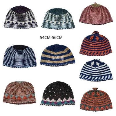 HABIBICOLLECTIONS Unisex Winter Multicoloured Beanie Moroccan Hand Knitted Wool Hats