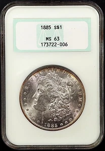 1885 Morgan Dollar certified MS 63 by NGC! Old Fatty holder! - Picture 1 of 4