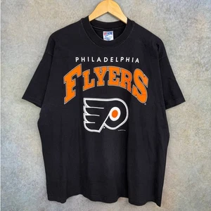 VTG 90s Philadelphia Flyers T Shirt Sz XL Black NHL Hockey 1993 Hanes Beefy T - Picture 1 of 8