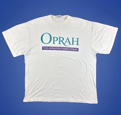 Camiseta De Colección Oprah Winfrey Talla XL TV Talk Show Promo Gráfico Años 90 Blanca Foto 1 de 4