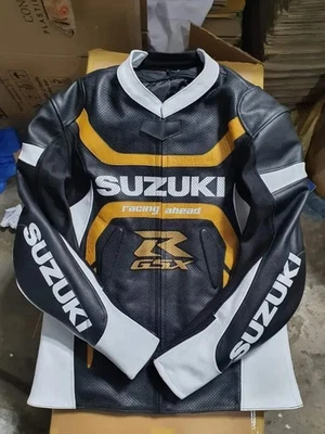 Suzuki GSXR Cowhide Leather Motorbike Jacket Suzuki Motorcycle Biker Jacket - Image 1 of 3