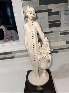 Armani Young Lady with Vase of Flowers 0498f - Signed 1993 Giuseppe Florence 13” - Picture 1 of 10