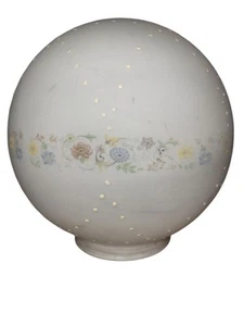 De colección. Globo de vidrio pintado a mano floral/puntos de 7,5" techo/colgante tono de luz blanco  - Imagen 1 de 11