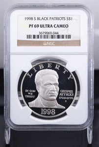 Certified 1998-S Silver $1 NGC PF69 Ultra Cameo Black Patriots  - Picture 1 of 4