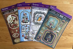 Hunkydory Favourites Christmas Toppers x 4 Craft Card Making - Picture 1 of 5