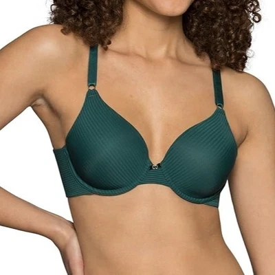 Vanity Fair Beauty Back Full Coverage Underwire Bra, Green/Black Stripped 38DD - Image 1 of 3