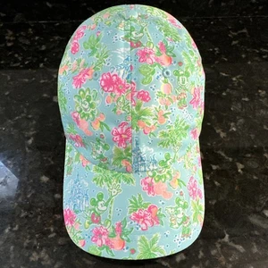 Lilly Pulitzer X Disney Retired Baseball Hat Minnie Mickey Castle Print Tropical - Picture 1 of 8
