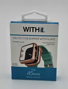 Apple Watch Paraurti Protettivo con Vetro per 45mm Oro Rosa NUOVO - Foto 1 di 7
