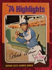 1975 Topps # 1 Hank Aaron - HOF - Atlanta Braves