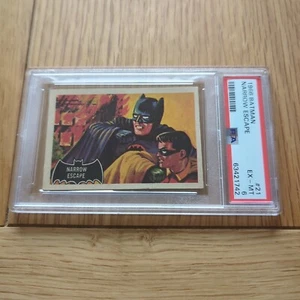 1966 O-Pee-Chee Batman Black Bat Batman Robin Narrow Escape #21 PSA 6 - Picture 1 of 4