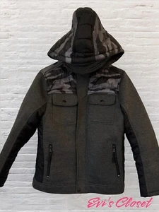 Urban Republic Youth Jacket with Hoodie Size 14 16 Gray with Camouflage Accent - Picture 1 of 12