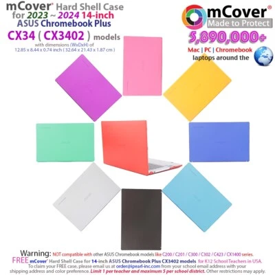 НОВЫЙ жесткий чехол mCover для модели 14 дюймов ASUS Chromebook Plus Enterprise CX34 (CX3402) - Изображение 1 из 4