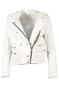 IRO LEATHER BIKER JACKET FR 40 UK 12 - Picture 1 of 4