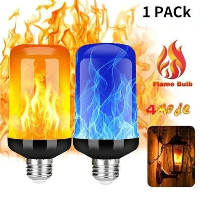 E27 LED Flicker Flame Bulb Burning Light Fire Effect Lamp Party Decor 4 Mode New - Image 1 of 4