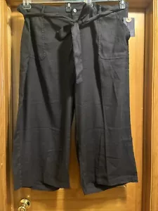 NYDJ Capri Pants, Fashion Cargo, Black, Belted, Lift Tuck Tech, 26W, $109, NWT - Picture 1 of 11