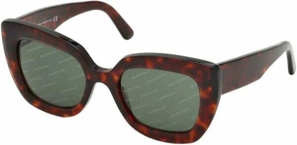 Balenciaga BA 128 56B Brown Tortoise Shell Sunglasses 51-19-140 3 ROUND Cat  Eye