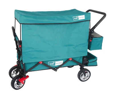 RABIMOBO Sun Bollerwagen mit UV-geschütztem Sonnendach PETROL Leichtlaufräder