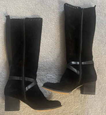 Botas Corso Como Mujer Gamuza Hasta la Rodilla Cremallera Tacón Bloque Negras Talla 5.5 Foto 1 de 4