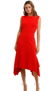 Camilla and Marc Cope Midi Dress Womens S Small Cherry Red Knit Party Event - Picture 1 of 14