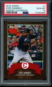 2018 Topps Advent Calendar #3 Jose Ramirez PSA 10 Gem Mint SP Card - Picture 1 of 2