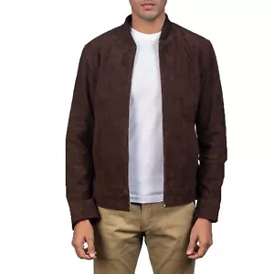 Blain Mocha Suede Bomber Jacket All Size Available - Picture 1 of 5