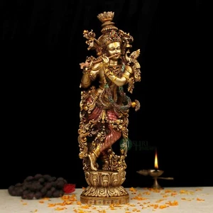 Estatua del Señor Krishna Templo Esculturas Dios del Amor Hechos a Mano Deidad Hindú Regalos - Imagen 1 de 9