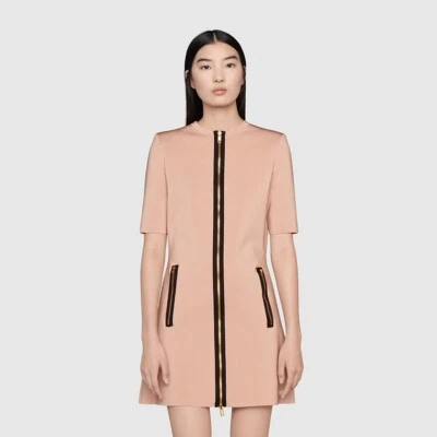 Auth Women's GUCCI GG Powdery Full Zip Luxury Dress Size S/M RRP $1690 - Image 1 of 4
