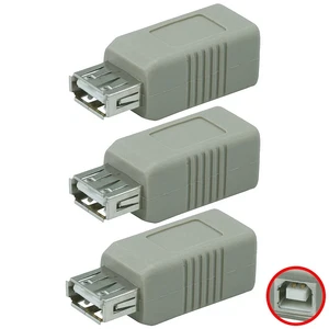 3 Pcs USB 2.0 Type A Female To USB Type B Female Adapter Converter Extender - Picture 1 of 2