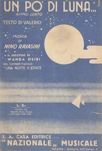 9) SPARTITO UN PO' DI LUNA CASA EDITRICE NAZIONALE MILANO - Imagen 1 de 3