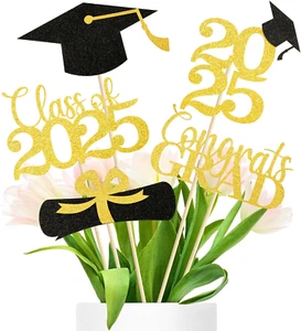 Graduation Decorations 2025, 20Pcs Graduation Centerpieces for Tables, Black and - Picture 1 of 12